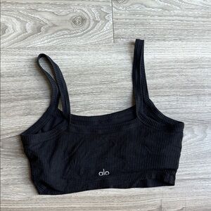 ALO Yoga Black Ribbed Bralette